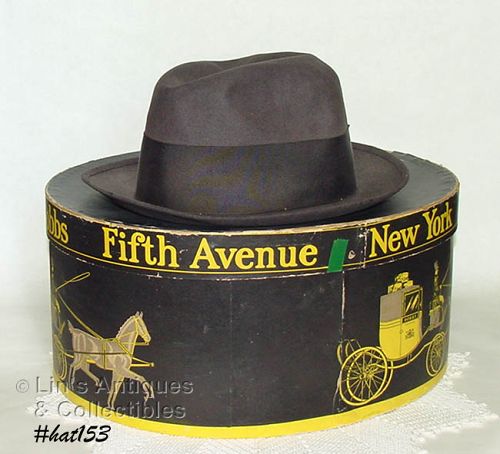 Antique Miniature Hat Box GIFT CERTIFICATES Dobbs Fifth Avenue NY  2.60X4.25” 